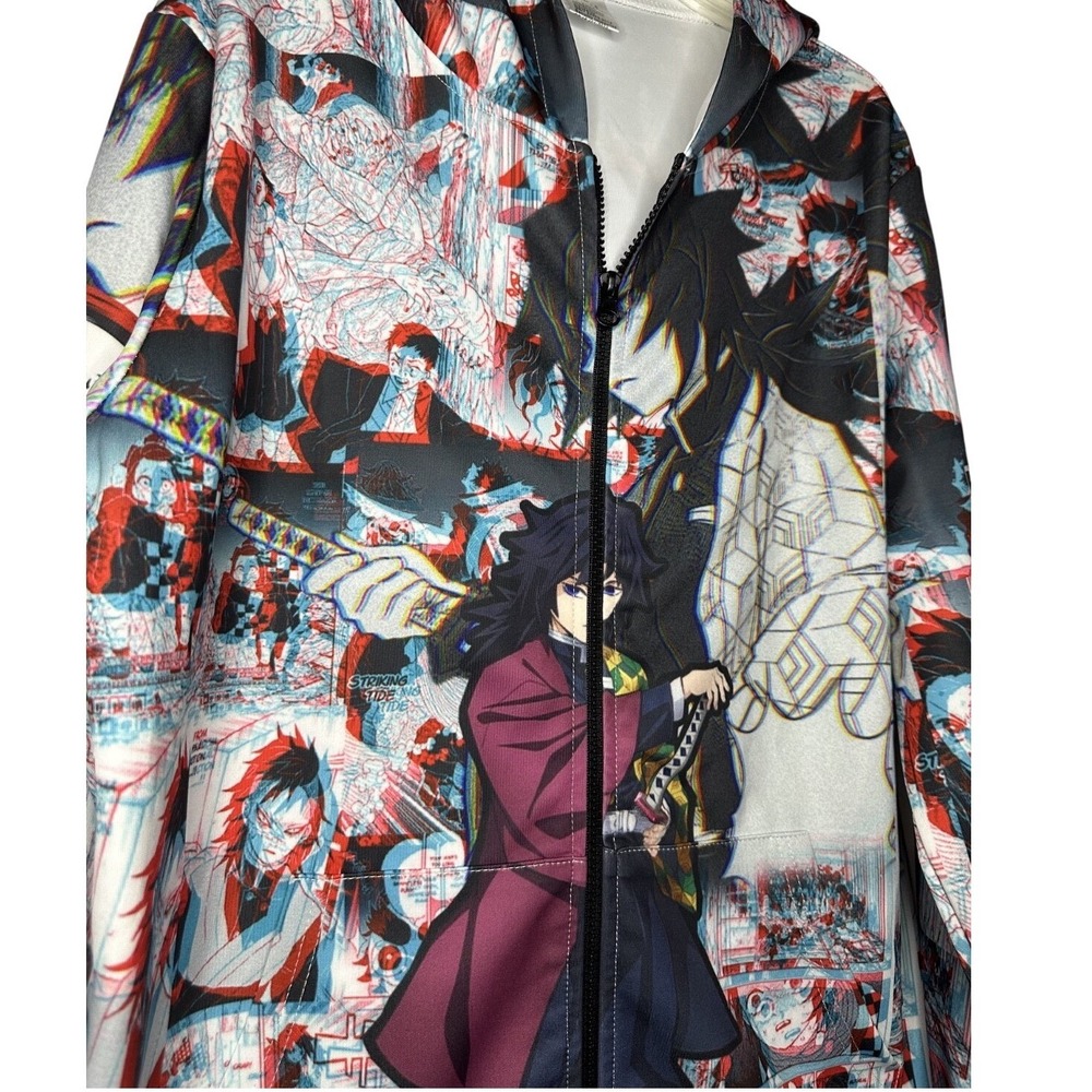 Demon Slayer Anime Zip Up Hoodie All Over Print Otaku Streetwear‎